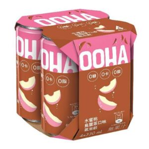 OOHA氣泡飲-水蜜桃烏龍茶口味330ml*4入