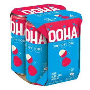 OOHA氣泡飲-荔枝乳酸口味330ml*4入